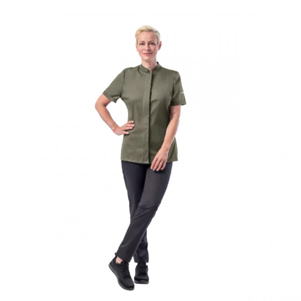 Damen Kurzarm Kochhemd 08/1374 von Leiber, oliv