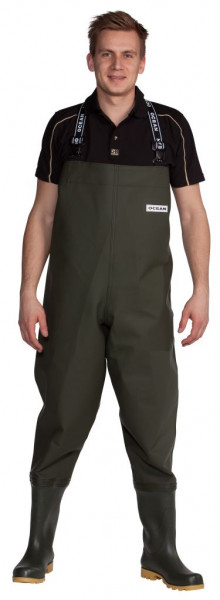 OCEAN Wathosen DE LUXE S5 Stiefel, oliv