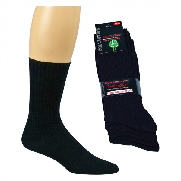 Berufs- Socken, 100 % Baumwolle, schwarz