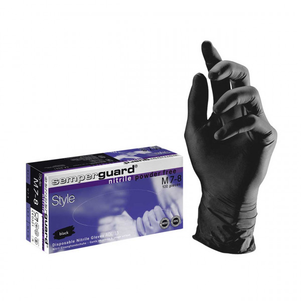 Nitril Einmalhandschuhe SAPPHIRE XP BLACK von SEMPERGUARD, schwarz