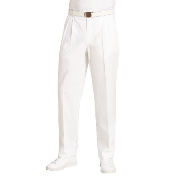 Herrenbuntfaltenhose weiß 12/1410