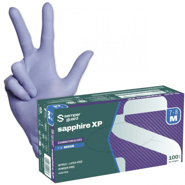 Nitril- Einmalhandschuhe SEMPERGUARD SAPPHIRE XP (100), puderfrei, blau
