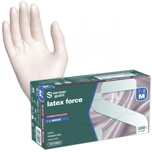 Latex- Einweghandschuhe SEMPERGUARD LATEX FORCE Cat 3, puderfrei