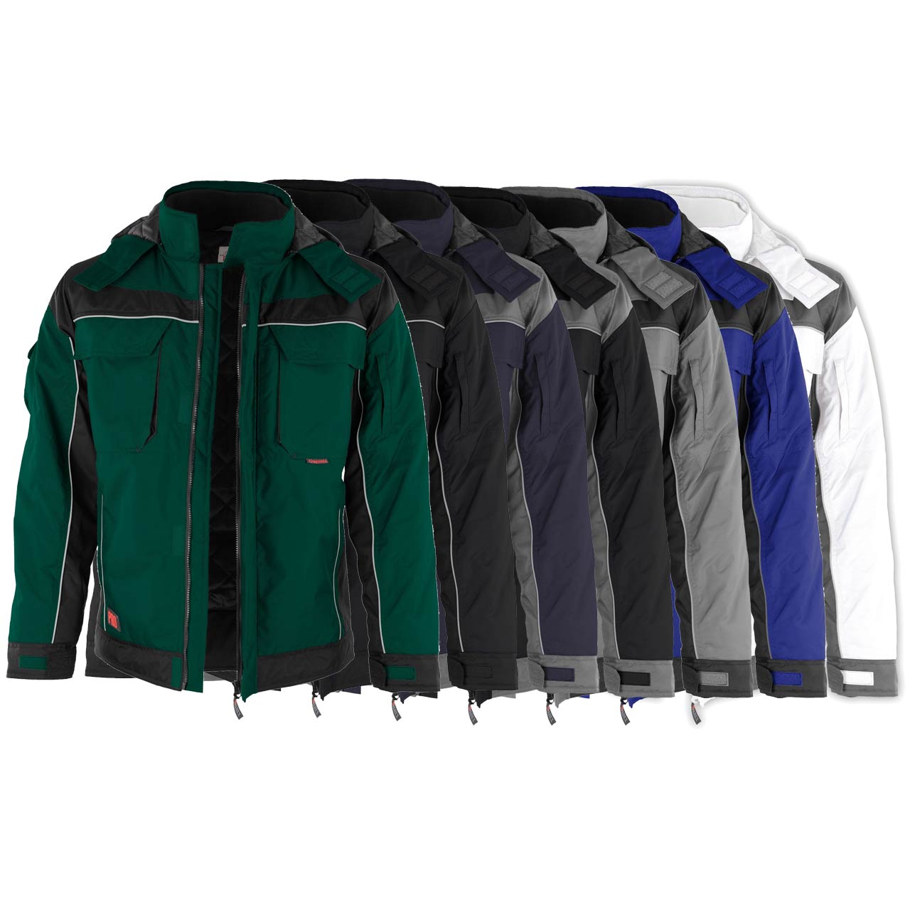 Qualitex Arbeitsjacke 'PRO' In Weiß/grau