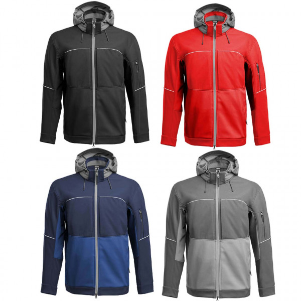 Grizzlyskin Robuste Softshelljacke "RESIST" mit Kapuze, in 4 Farben