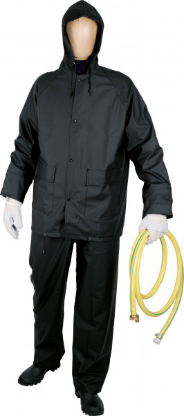 PU- Stretch- Regenjacke BLACK  PJC/10
