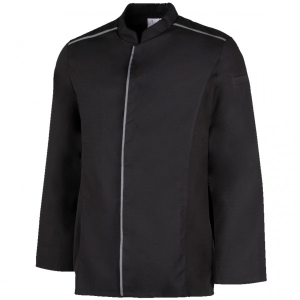 Stylisches Herren Leiber- Kochhemd 12/1368, 1/1 Arm, schwarz