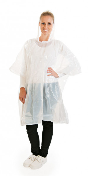 PE- Poncho für Besucher auf Events, weiß