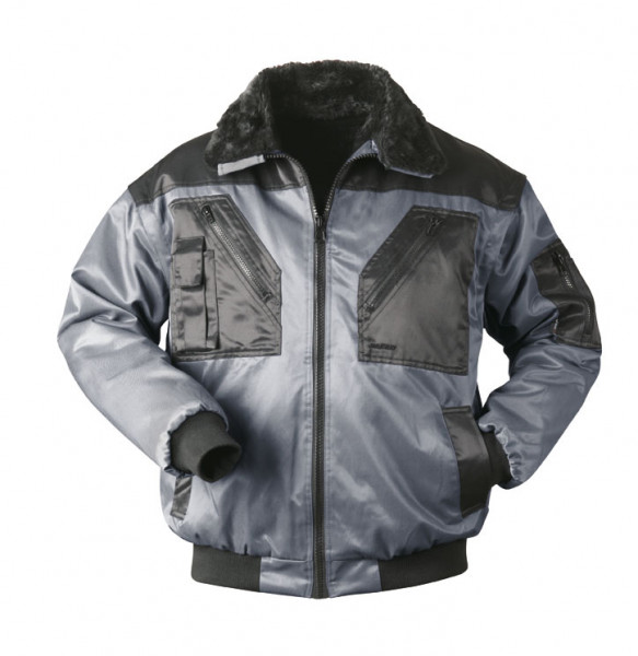 Pilotenjacke schwarz grau 23621