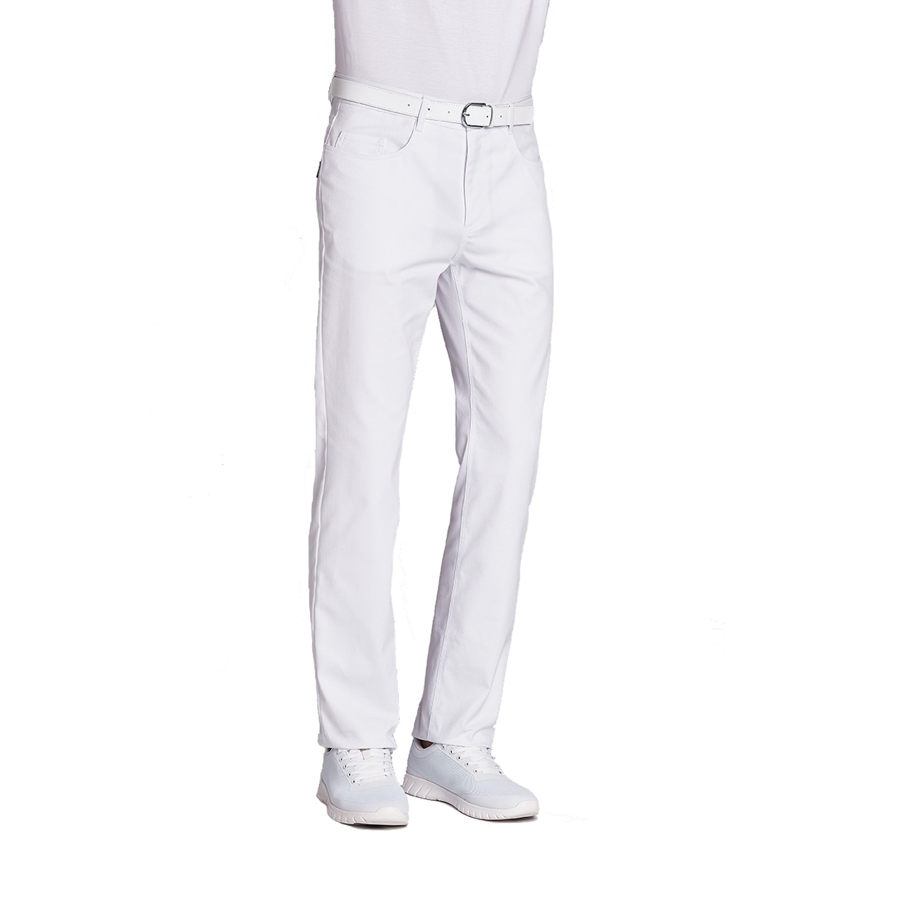 Herren- Jeans 12/6810 von Leiber mit dezenten Nieten, weiß