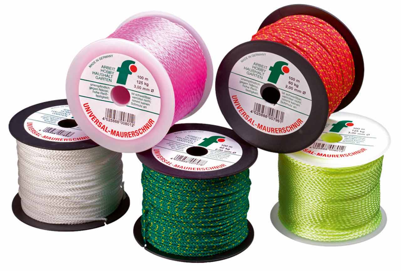 9 Rollen a 100 m weiß Maurerschnur , Pflastererschnur , Lotschnur , 2mm Dicke